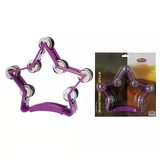 Stagg Plastic Star Tambourine with 14 Jingles - Purple, TAB-3 PP